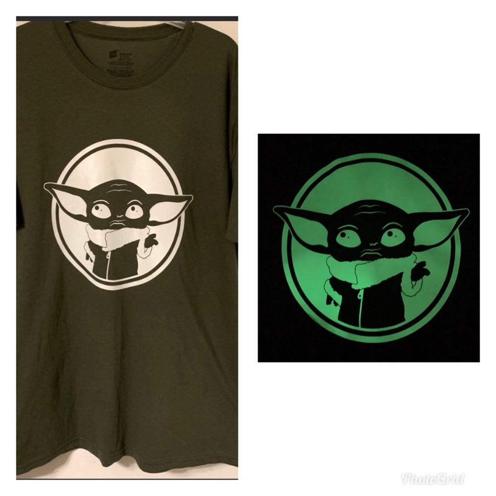 Custom made baby Yoda shirt glows